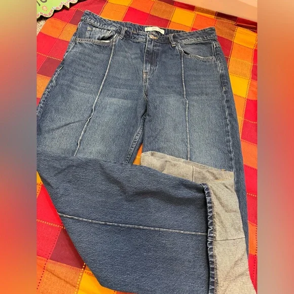 MNG wide legs high rise roll up Jeans - Picture 3 of 12